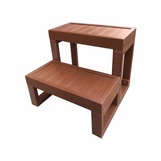 Baignoire à remous Étape en plastique en bois Étape de bain SPA en plein air