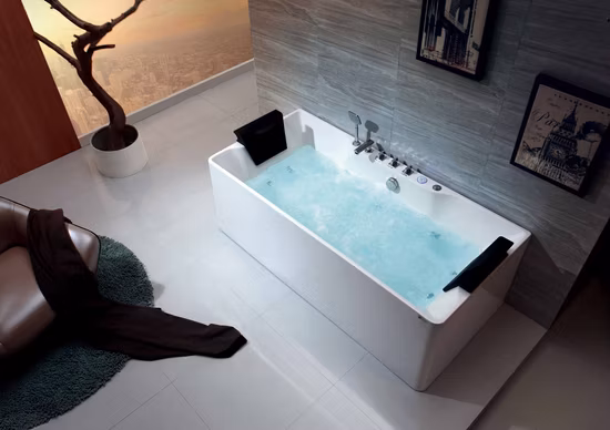 Baignoire SPA Acrylique Eau Massage Bain Moussant Whirlpool Massage Baignoire LED Lumière M1787